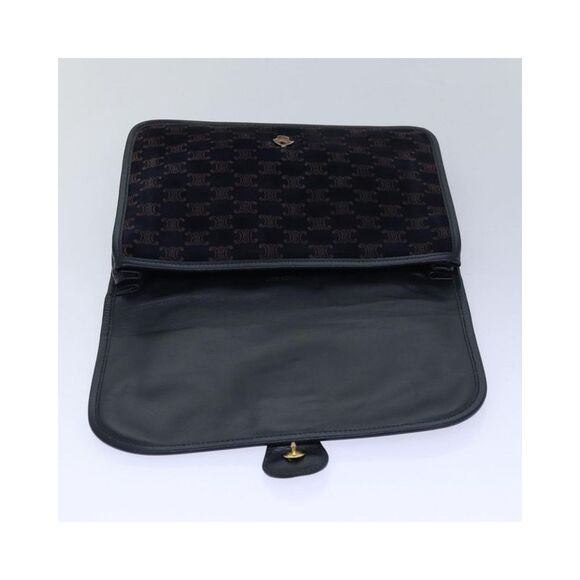 Pre Loved CELINE Macadam Canvas Shoulder Bag Black Auth 85006 Women - Picture 8 of 8